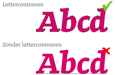 Lettertype naar contouren